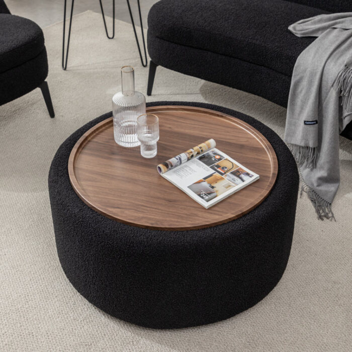 Pietsch Round Coffee Table with Storage - Chic Decora