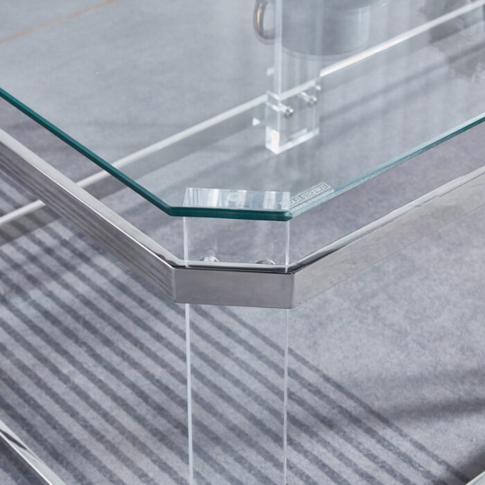 Quentine Glass Top Coffee Table - Chic Decora