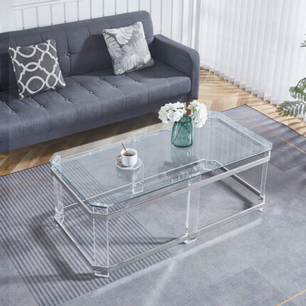 Raymund Glass Top Coffee Table - Chic Decora