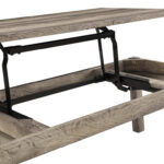 Rising Tabletop Wood Dining Center Tables With Storage Shelf And Hidden Compartment - Chic Decora