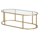 Rosemont 48″Glass And Steel Coffee Table - Chic Decora