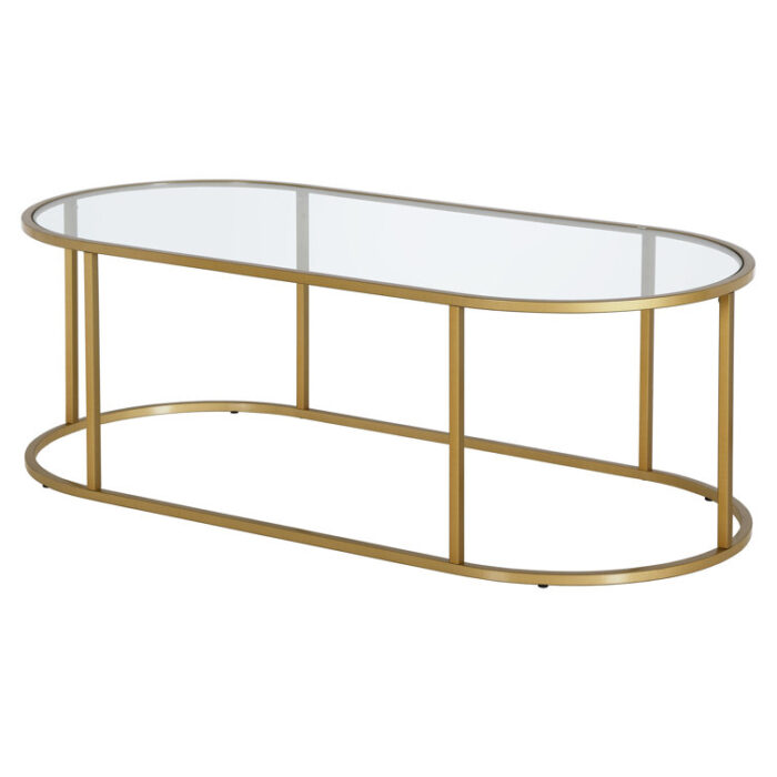 Rosemont 48″Glass And Steel Coffee Table - Chic Decora