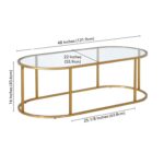 Rosemont 48″Glass And Steel Coffee Table - Chic Decora