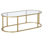 Rosemont 48″Glass And Steel Coffee Table - Chic Decora