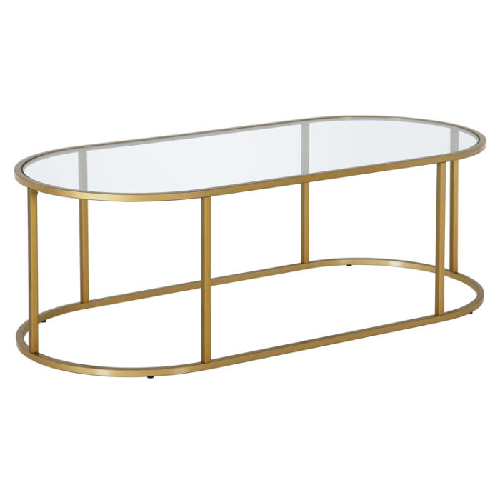 Rosemont 48″Glass And Steel Coffee Table - Chic Decora