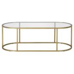 Rosemont 48″Glass And Steel Coffee Table - Chic Decora