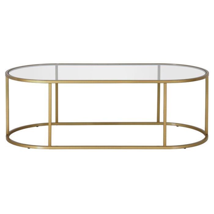 Rosemont 48″Glass And Steel Coffee Table - Chic Decora