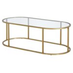 Rosemont 48″Glass And Steel Coffee Table - Chic Decora