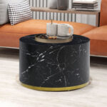 Round Faux Marble Coffee Table - Chic Decora