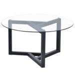 Round Glass Coffee Table Modern Cocktail Table - Chic Decora