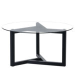 Round Glass Coffee Table Modern Cocktail Table - Chic Decora