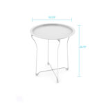 Round Metal Tray End Side Table Coffee Table - Chic Decora