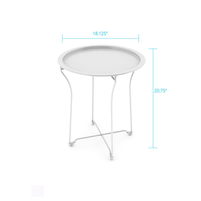 Round Metal Tray End Side Table Coffee Table - Chic Decora