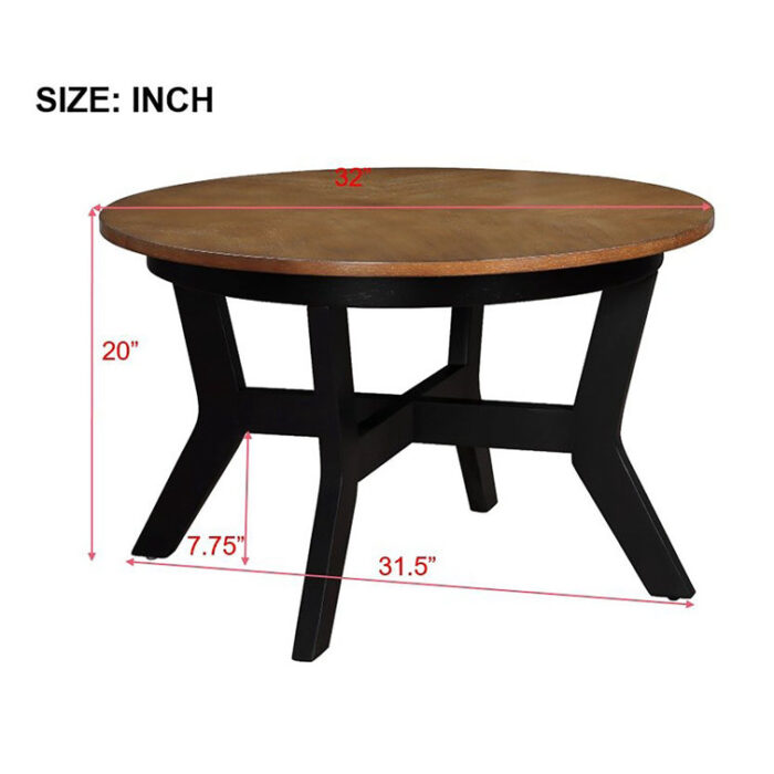 Round Wooden Coffee Table - Chic Decora