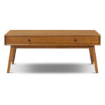 Rowlands 46″ Mid-Century Coffee Table with Storage Drawers and Solid Wood Legs - Chic Decora