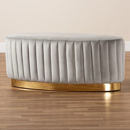 Sabornton Velvet Ottoman - Chic Decora