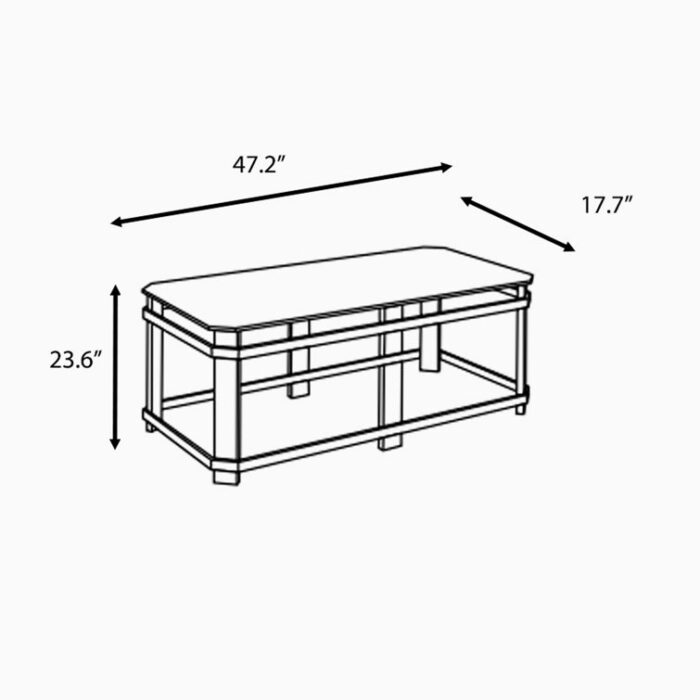 SelenÂ Â Glass Top Coffee Table - Chic Decora