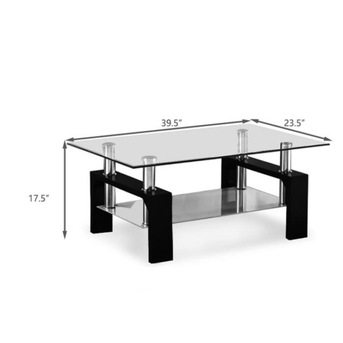 Semon Glass Top Coffee Table - Chic Decora