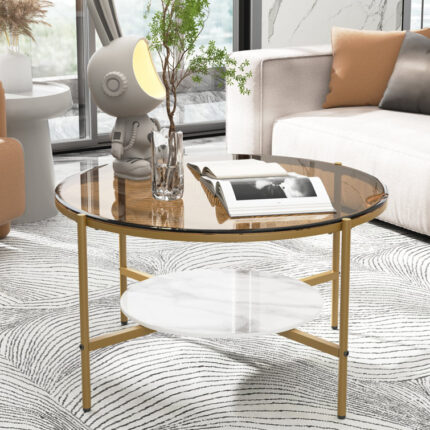 Shontoya Glass Top Coffee Table - Chic Decora