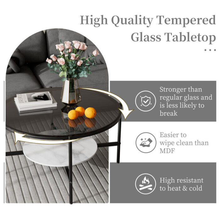 Shontoya Glass Top Coffee Table - Chic Decora