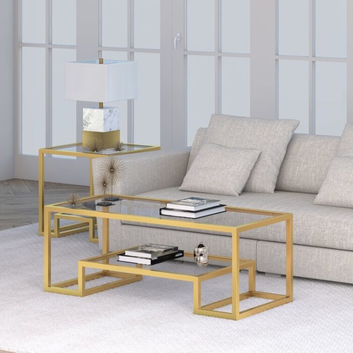 Shumake Glass Top Coffee Table - Chic Decora