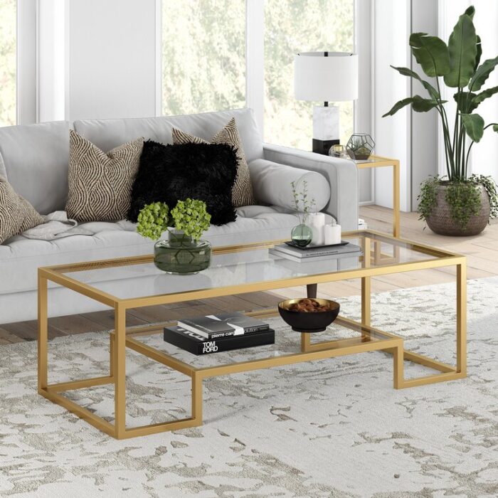 Shumake Glass Top Coffee Table - Chic Decora