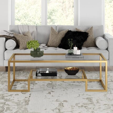 Shumake Glass Top Coffee Table - Chic Decora