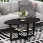 Sled Oval Coffee Table with Storage - Chic Decora