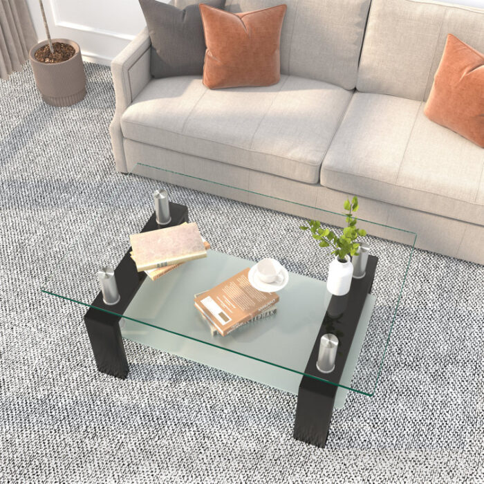 Spedding Glass Top Coffee Table - Chic Decora