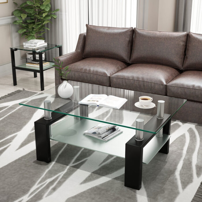 Spedding Glass Top Coffee Table - Chic Decora