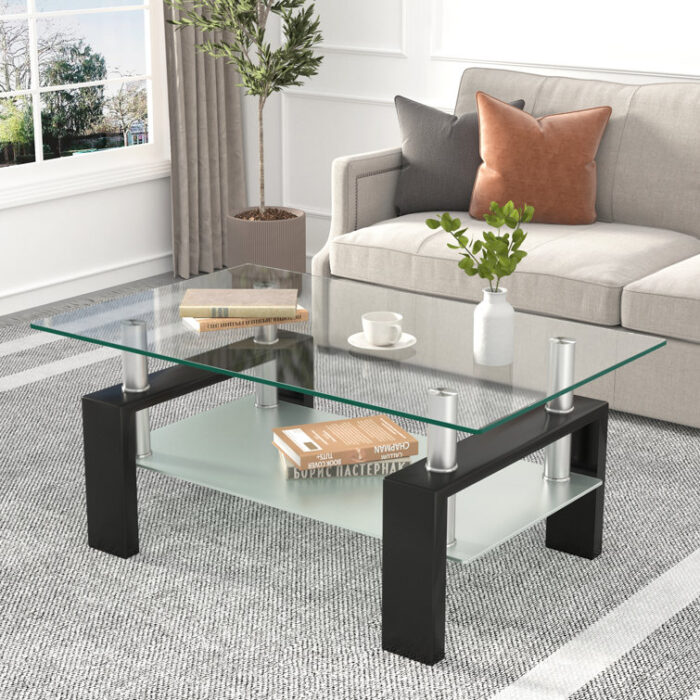 Spedding Glass Top Coffee Table - Chic Decora