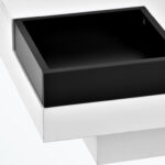 Square Coffee Table with Detachable Tray and Plug-in 16-color LED Strip - Chic Decora