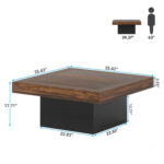 Square LED Coffee Table Farmhouse Coffee Table - Chic Decora