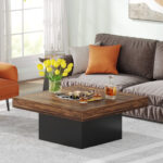 Square LED Coffee Table Farmhouse Coffee Table - Chic Decora