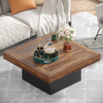 Square LED Coffee Table Farmhouse Coffee Table - Chic Decora