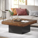 Square LED Coffee Table Farmhouse Coffee Table - Chic Decora