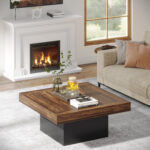 Square LED Coffee Table Farmhouse Coffee Table - Chic Decora