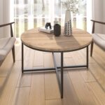 Steuben Cross Legs Round Coffee Table Farmhouse Coffee Table - Chic Decora