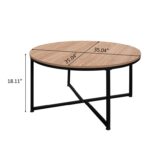 Steuben Cross Legs Round Coffee Table Farmhouse Coffee Table - Chic Decora