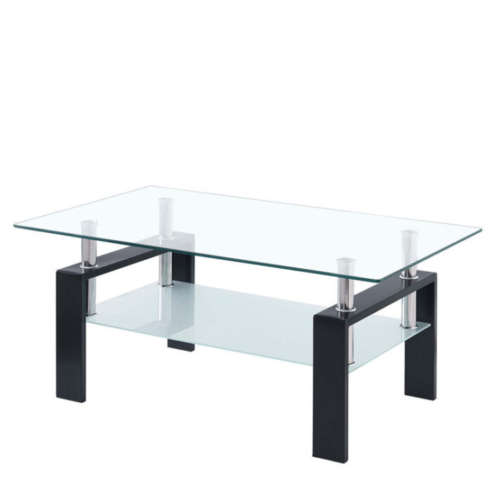 Tempered Clear Glass Coffee Table - Chic Decora