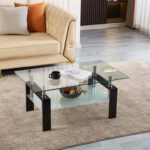 Tempered Clear Glass Coffee Table - Chic Decora