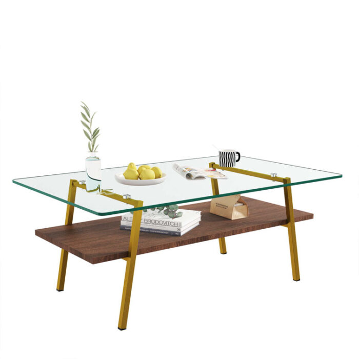 Tempered Glass Tabletop With Metal Legs - Chic Decora