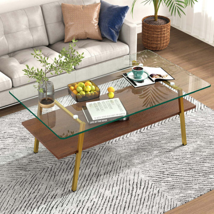 Tempered Glass Tabletop With Metal Legs - Chic Decora