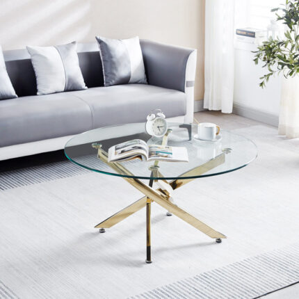 Tenoch Glass Top Coffee Table - Chic Decora