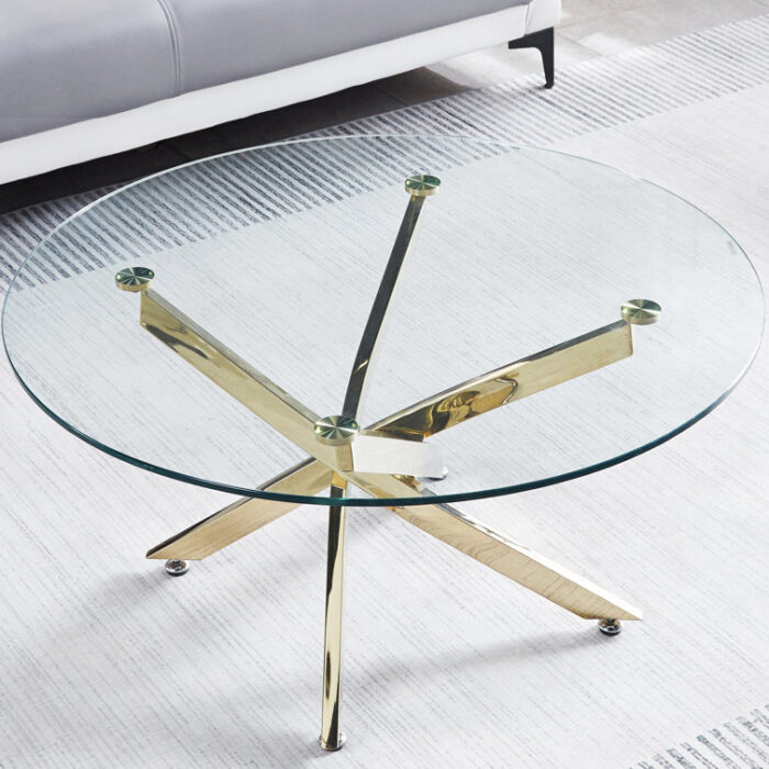 Tenoch Glass Top Coffee Table - Chic Decora