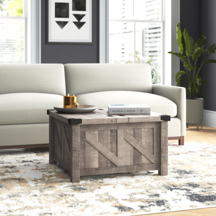 Tunnell Ybanez Lift Top 4 Legs Coffee Table with Storage - Chic Decora