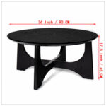 Urian Cross Legs 36″ Round Coffee Table, Black Wood coffee table - Chic Decora