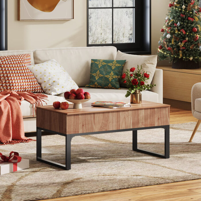 Valero Lift Top Extendable Sled Coffee Table with Storage - Chic Decora