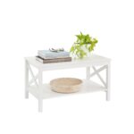 X-Frame Furniture 4 Legs Coffee Table with Storage - Chic Decora