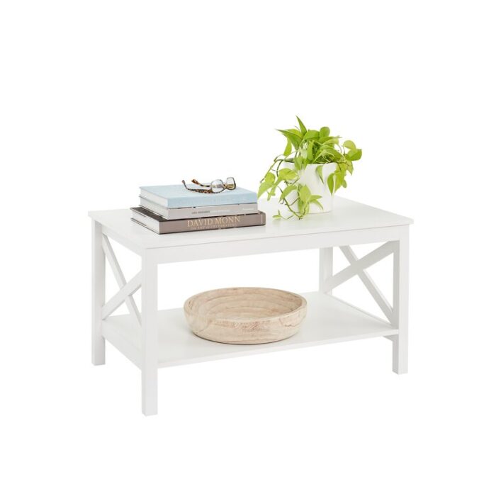 X-Frame Furniture 4 Legs Coffee Table with Storage - Chic Decora